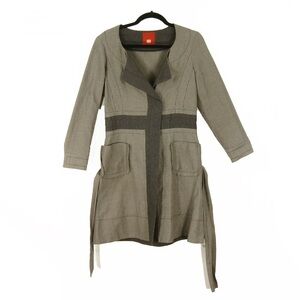 Hood Check Pattern Lightweight Linen Jacket